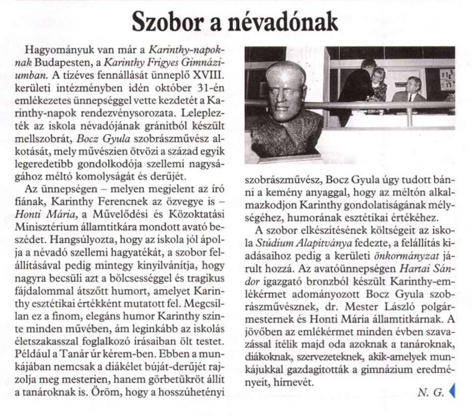Bocz Gyula | Köznevelés 1997-11-14