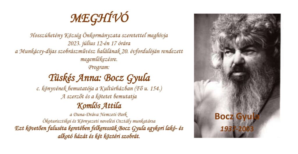 Bocz Gyula halálának 20. évfordulója megemlékezés